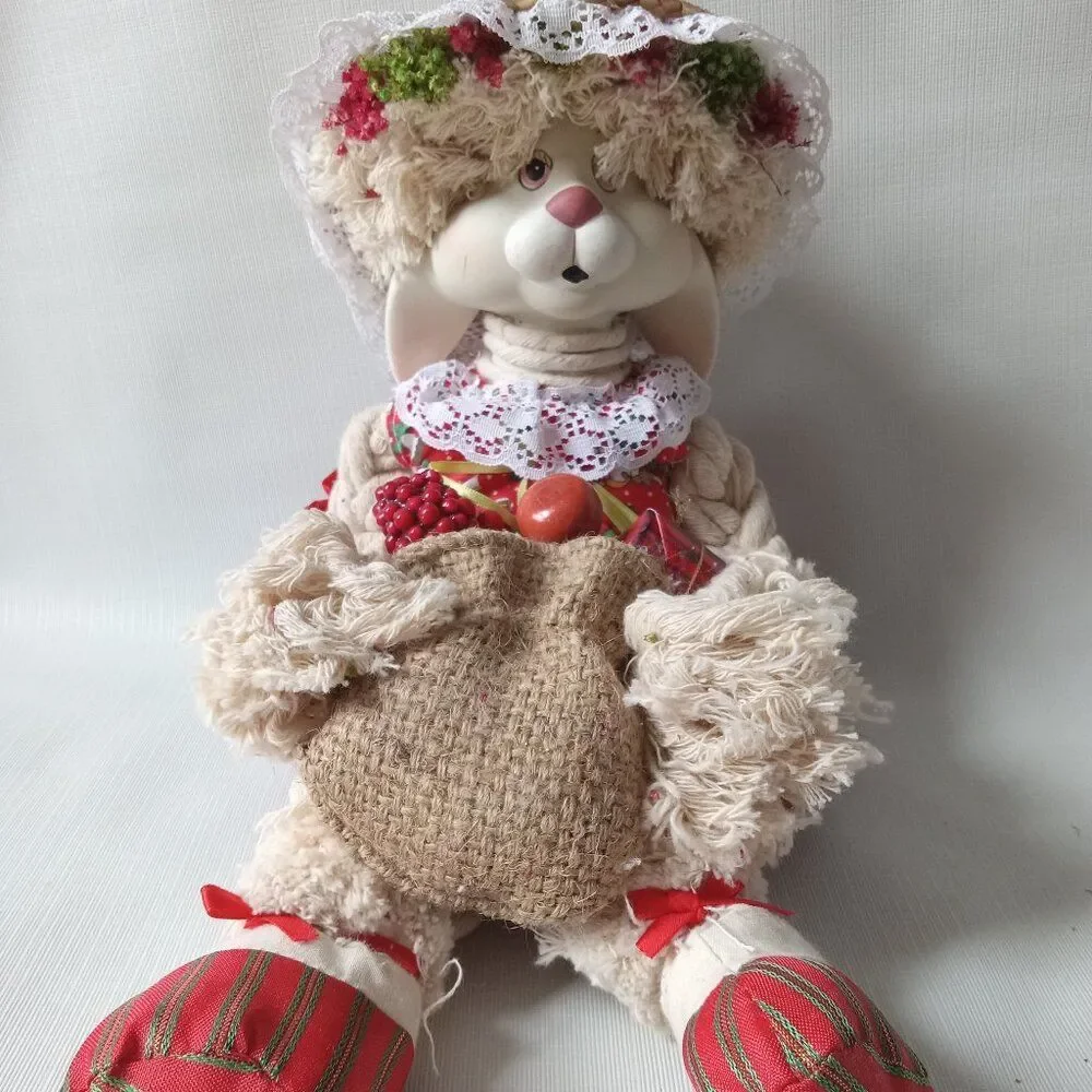 House of Lloyd Christmas Around the World Flossie Bunny Shelf Sitter Decoration